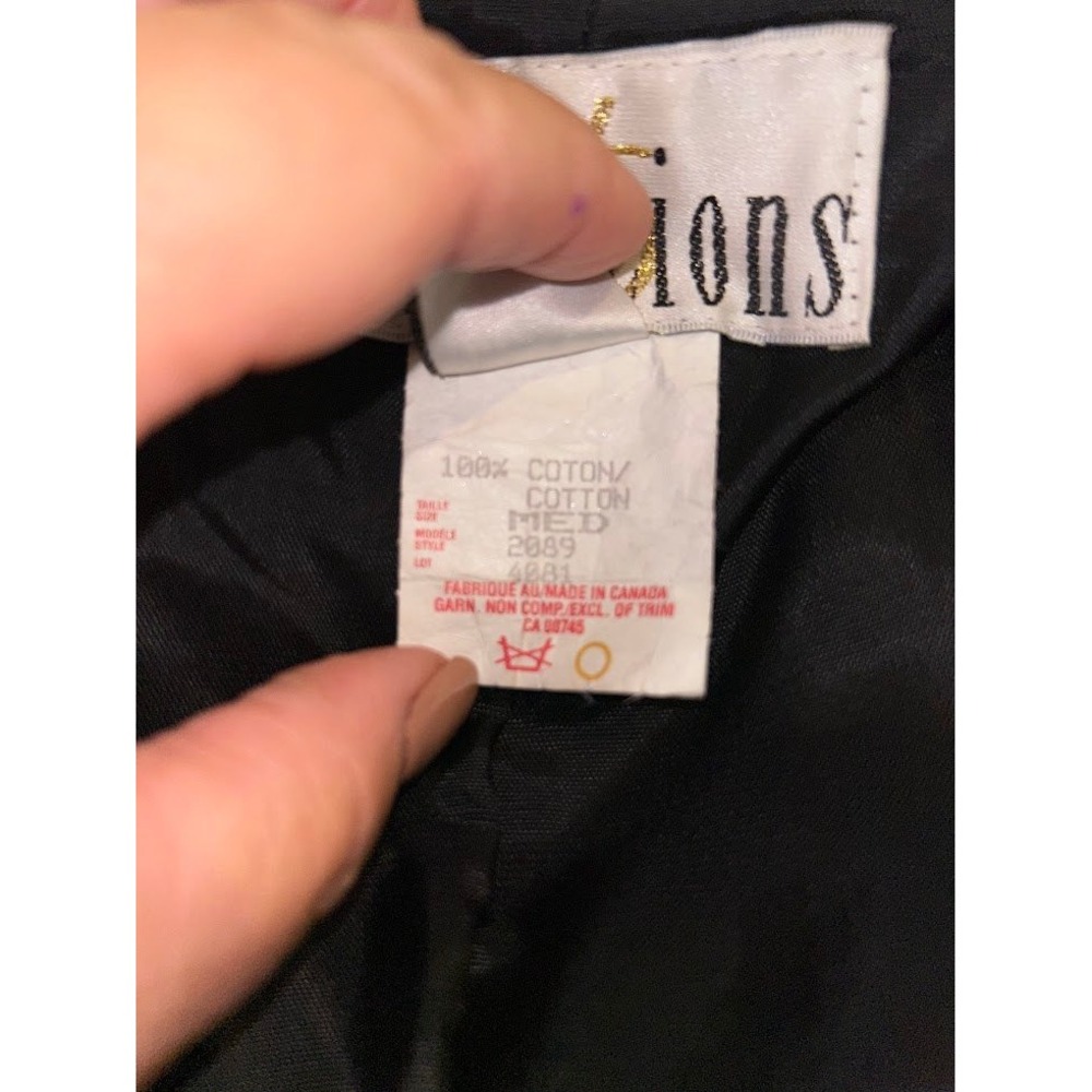 Vintage Velvet Duster Coat Black Long Shawl Collar Open Front Cuffed Lined L/XL - Picture 10 of 10